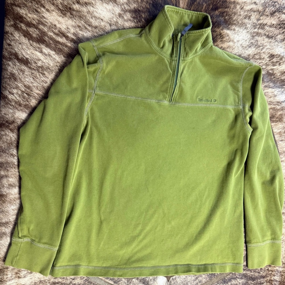 Men’s Timberland Olive Green Long Sleeve Quarter Zip Size Large- Pre-owned
